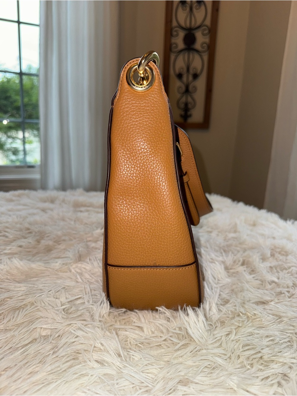 Coach Pebbled Leather Hobo Bag in Caramel - Picture 10 of 11